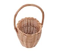 Abaodam Cesto di Fiori in Vimini Intrecciato a Mano Rustico con Manico Resistente, Cestino Vintage da Picnic e Matrimonio in Giardino, Portaoggetti Portatile per Cerimonie e Uso Domestico