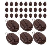 Abaodam Ciondoli Resistenti allo Sbiadimento 40 Pezzi in Resina Texture Realistica a Forma di Chicchi di Caffè Marroni per Creazione di Gioielli e Collane Artigianali