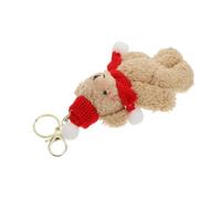 Abaodam Ciondolo Portachiavi Orso in Peluche Marrone Sciarpa Rossa Decorazione Sospesa Multifunzione per Chiavi e Borsa Regalo Pratico per e Amici Materiale Confortevole e Resistente