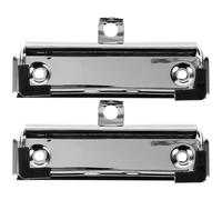 Abaodam Clip per Portablocco in Abs e Metallo Nero Molla Resistente e Facile da Installare, 2 Pezzi per Cartelle e Ricevute, per Montaggio a Parete e Uso Ospedaliero