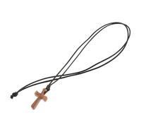Abaodam Collana Ciondolo Croce Religiosa in Legno per Uomo e Donna, Cordino Regolabile, Ornamento a Croce per Specchietto Retrovisore, Gioiello Spirituale Minimalista per Coppie