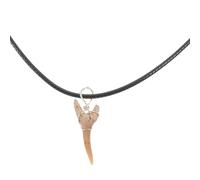 Abaodam Collana con Dente Fossile Naturale in Argento e Ciondolo con Cordino in Pelle Unico Simbolo di Coraggio per Uomo e Donna Gioiello Versatile per Ogni Occasione