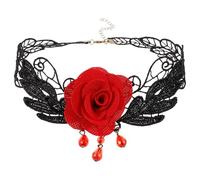 Abaodam Collana Girocollo in Pizzo Nappe Multistrato Stile Gothic Lolita Choker Floreale Vintage per Matrimonio e Festa Accessorio Elegante Regolabile