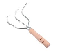 Abaodam Coltivatore a Mano Con Manico in Legno, Rastrello Da Giardino Portatile a 3 Denti, Attrezzo Per Arieggiare e Smuovere Terreno in Orto e Fioriere Con Design Ergonomico Per Uso Prolungato