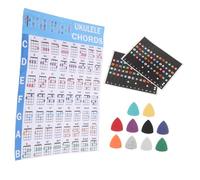 Abaodam Completo Ukulele per Principianti con Adesivi Tastiera Colorati Tabella Accordi Professionale e Plettri in per Soprano Concert Tenor e Apprendimento Veloce