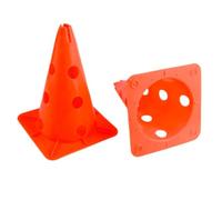 Abaodam Coni da Allenamento Calcio 30 Cm Arancioni Neon, Set 5 Pezzi Design Scanalato Antivento per Uso Interno ed Esterno, Ostacoli e Segnaletica per Esercizi di Agilità e