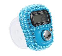 Abaodam Contatore Elettronico Portatile con Display LCD Mini Finger Counter con Cinturino Resettable per Sport e Esercizi Design con Strass Blu Elegante
