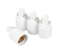 Abaodam Convertitore Portalampada G24q a E27 Set 4 Pezzi, Adattatore Per Lampadine Led in Plastica Pbt Resistente Alte Temperature, Base Per Lampada a 4 Pin, Uso in Casa e Ufficio