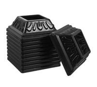 Abaodam Copertura per Pali in Pvc Nero 10 Pezzi, Coprigambe Decorativo per Recinzioni in Vinile, Miglioramento Estetico e Copertura della Base per Uso Interno ed Esterno