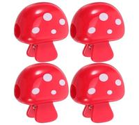 Abaodam Copri-spazzolino Da Viaggio a Fungo 4 Pezzi, Custodia Portaspazzolino in Plastica, Tappo Antipolvere Compatto Per Campeggio, Scuola e Lavoro, Protezione Igiene Orale Portatile Rossa