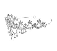 Abaodam Corona da Sposa Argento Cristalli Barocca Elegante in Lega, Tiara da Regina per Matrimonio e Celebrazione, Accessorio Raffinato per Abiti Nuziali