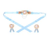 Abaodam Corpetto Fascia per Mamma e Papà in Arrivo Set Completo Spilla e Cintura per Shower Accessori Regolabili e Comodi per Feste di Rivelazione del Sesso