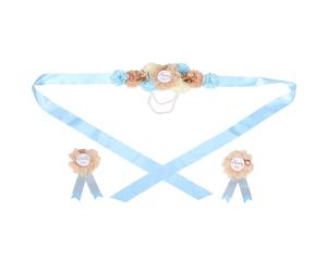 Abaodam Corpetto Fascia per Mamma e Papà in Arrivo Set Completo Spilla e Cintura per Shower Accessori Regolabili e Comodi per Feste di Rivelazione del Sesso