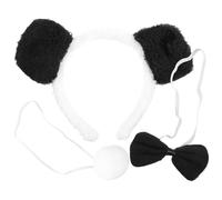 Abaodam Costume Animale Panda per Cerchietto Orecchie Fiocco e Coda Accessori Halloween Festa e Cosplay Comodo e Pratico per Feste Tema Zoo e Giungla
