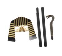 Abaodam Costume Egiziano con Maschera e Scettro Decorativi Accessori Cosplay Realistici per Halloween e Feste Maschera Riutilizzabile Facile da Pulire per Ragazzi