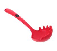 Abaodam Cucchiaio in Silicone da Cucina Foro per Appendere Resistente al Calore Mestolo Grande per Servire Pasta e Zuppe Utensile Pratico Rosso