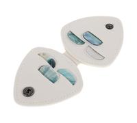 Abaodam Custodia Portatile per Plettri per Chitarra con Set da 3 Plettri Trasparenti di Spessori Diversi, Borsa in Pelle Pu Bianca per Chitarra Acustica ed Elettrica, Accessori