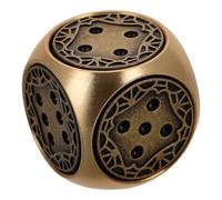 Abaodam Dadi in Ottone Retrò a 6 Facce Design Distintivo e Finitura a Mano, Accessori Creativi per Giochi da Tavolo Vintage in Colore Oro