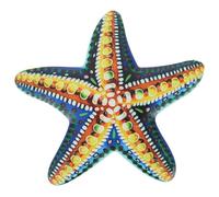 Abaodam Decorazione Murale in Ferro Stella Marina Gialla, Ornamento da Parete Artistico per Giardino e Casa, Scultura in Metallo Resistente e Decorazione da Esterno Accattivante