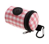 Abaodam Dispenser per Sacchetti Pannolini con Moschettone, Rosa | Poliestere con Chiusura Sicura, Scomparti Separati e Base Stabile, per Mamme in Parchi e Gite in Bici