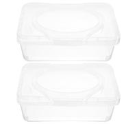Abaodam Dispenser per Salviette Umidificate per Ragazzo Ragazza 2 Pezzi con Custodia in Pp Trasparente, Scatola Porta Salviette Ricaricabile con Coperchio Antipolvere, Contenitore