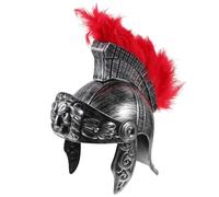 Abaodam Elmo Romano da Soldato per Cosplay Piuma Rossa Copricapo Decorativo per Feste di Carnevale e Halloween Accessorio Costume Guerriero Antico per Foto e Spettacoli