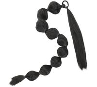 Abaodam Estensione in Fibra ad Alta Temperatura, Facile da Indossare per e Coda di Cavallo Afro Bubble Sintetica Nera Delicata sulla Pelle senza Segni Styling Naturali