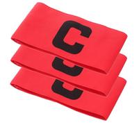 Abaodam Fasce da Capitano da Calcio Regolabili in Nylon Rosso Set 3 Pezzi di Fasce da Braccio per Sport di Squadra come Calcio e Basket Accessori Comodi e Portatili per Fornitura