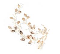 Abaodam Fascia Chioma Sposa Perle Oro Fatta a Mano, Accessorio Delicato ed Elegante per Acconciature da Matrimonio e Cerimonie Quotidiane