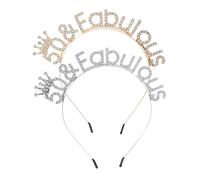 Abaodam Fascia Corona Strass 50 Anni Donna 2 Pezzi, Accessorio Elegante e Leggero per Feste di Compleanno, Fascia Comoda in Metallo per Celebrazioni Speciali