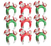 Abaodam Fascia Gonfiabile in Pellicola di Alluminio 20 Pezzi Cerchietti a Palloncino Natalizi per Feste Copricapo Design Pupazzo di Neve e Babbo Natale Accessori per Decorazioni e