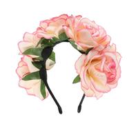 Abaodam Fascia per Chioma Cinque Rose Artificiali Rosse, Cerchietto Floreale da Donna Leggero e Confortevole, Corona di Fiori da Sposa per Matrimoni, Feste e Servizi Fotografici