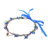 Abaodam Fascia per Chioma Goccia Frontale in Resina Blu, Accessorio Versatile e Decorativo per Matrimoni e Servizi Fotografici, Corona V a Forma di Fiore Elegante e Misteriosa