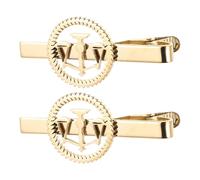 Abaodam Fermacravatta Circolare da Uomo in Acciaio Inossidabile Oro | Confezione da 2 Pezzi, Stile Vintage Ornato, per Colloquio e Cerimonie Formali