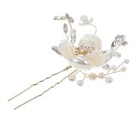 Abaodam Fermaglio per Chioma Sposa a Forma di U in Cristallo e Metallo Dorato Fiore Elegante, Brillante Sotto la Luce, per Matrimoni e Feste