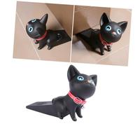 Abaodam Fermaporta in PVC Nero Sicuro per Ragazzo Ragazza, Protegge da Chiusure Accidentali della Porta, per Casa e Ufficio, Design a Forma di Gatto Resistente e Colore Casuale