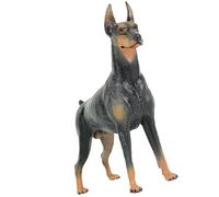 Abaodam Figura di Cane Doberman in Plastica Robusta Statuetta Animale Realistica Nera per Decorazione Educativa e Giocattolo Didattico per Ambienti e Feste