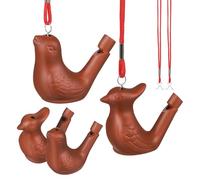 Abaodam Fischietti in Terracotta 4 Pezzi con Cordino Richiamo Uccelli per Feste e Passeggiate Creative Colore Casuale