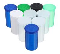 Abaodam Flaconi di Pillole Vuoti Tappi a Tenuta Stagna, Mini Contenitori Trasparenti per Medicinali da Viaggio, Set da 10 Pezzi Apertura Facile per Conservazione Sicura e Colore Casuale