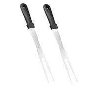 Abaodam Forchette per Barbecue in Metallo Inossidabile 2 Pezzi con Manico Ergonomico per Carne e Dolci per Campeggio e Fuoco con Facile Conservazione