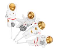 Abaodam Ganci da Parete Astronauta Adesivi 4 Pezzi, Ganci Appendiabiti Piccoli e Multifunzionali per Bagno e Cucina, Organizzatore senza Punzonatura per Superfici Lisce