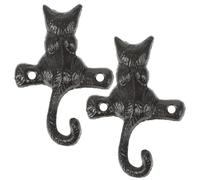 Abaodam Ganci da Parete Vintage a Forma di Gatto in Ferro 2 Pezzi per Appendere Giacche e Borse Ufficio e Ingresso