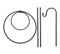 Abaodam Gancio da Giardino in Ferro Antiruggine da 120 Cm Base Rotonda, Gancio da Pastore Smontabile per Lanterne, Vasi e Decorazioni Esterne, Adatto per Giardino, Matrimoni e Campeggio