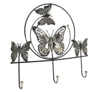 Abaodam Gancio da Parete in Ferro senza Foratura 3 Ganci a Farfalla, Attaccapanni per Camera da Letto e Ingresso, Portasciugamani Multiuso per Cappotti, Chiavi e Cappelli, Decorazione