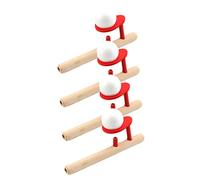 Abaodam Giocattolo a Palline Galleggianti e Asta di Soffiaggio in Legno per Bambini, Gioco Educativo di Coordinazione Occhi-mano e Controllo del Respiro, Set da 4 Pezzi per Attività