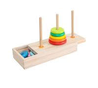 Abaodam Giocattolo Educativo Montessori in Legno Torre Hanoi Strati Grande Impilabile Arcobaleno per Ragazzi e Ragazze Puzzle Sensoriale per Sviluppo Logico e Coordinazione Fine