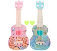 Abaodam Giocattolo Strumento Musicale Ukulele per Bambini Piccoli, Set 2 Pezzi Mini Ukulele 26 Cm Design Dinosauro e Orso, Gioco Educativo per Sviluppo Talento e Senso del Ritmo, Regalo