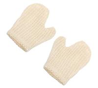 Abaodam Guanti da Bagno Esfolianti 2 Pezzi Design a Muffola in Materiale Sintetico Bianco per Scrub Corpo e Pulizia Schiena Leggeri per Viaggi e Campeggio
