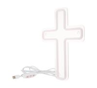 Abaodam Insegna Neon a Croce 29×20 Cm Luce al Neon Religiosa LED Decorazione Murale Pasquale per Camera da Letto e Sala di Preghiera Illuminazione Artistica Spirituale Bianco Freddo