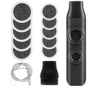 Abaodam Kazoo Professionale Nero con Doppio Foro in Abs e Silicone, Membrane Rotonde Sostituibili e Laccio per Trasporto Facile, per Musicisti e Feste